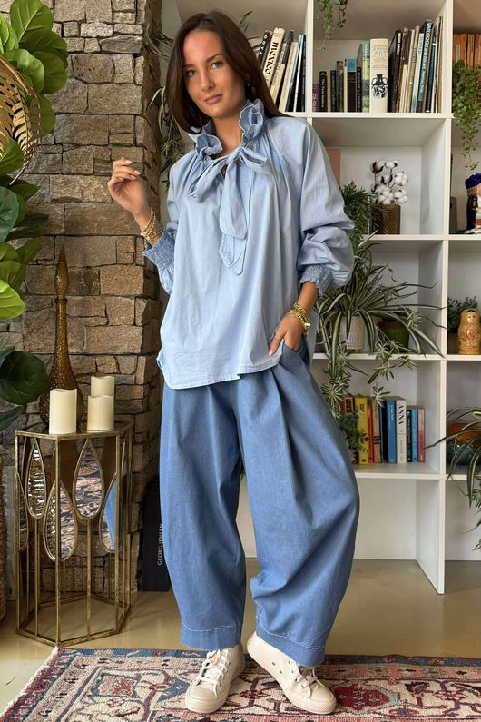 Paloma Poet Blouse Celeste Blue